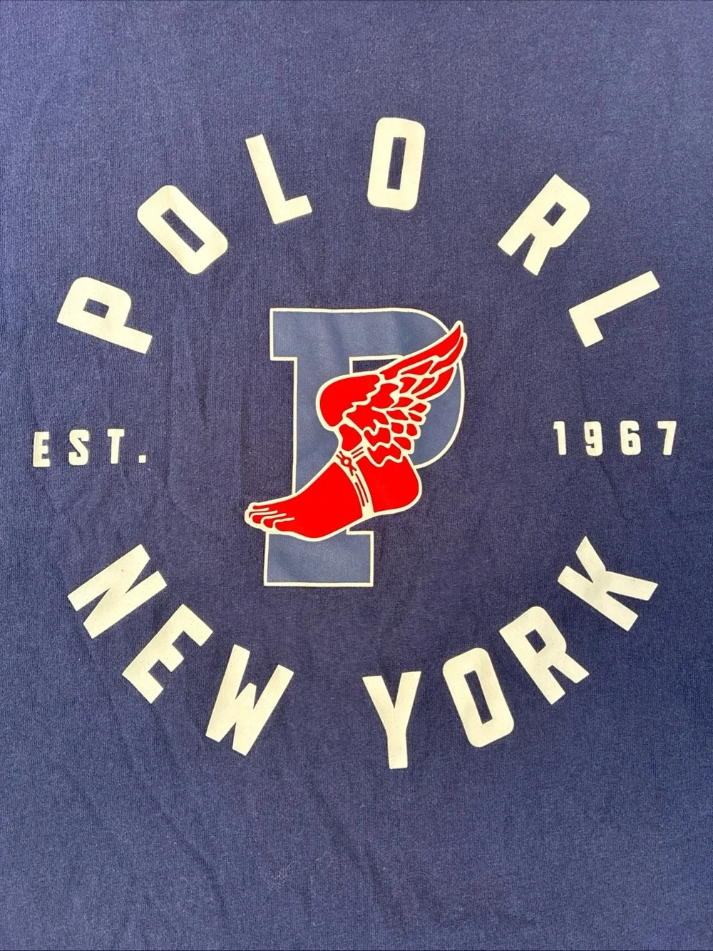 Polo Ralph Lauren Men P-WING New York 1967 Navy SS T-Shirt Size Large Tee
